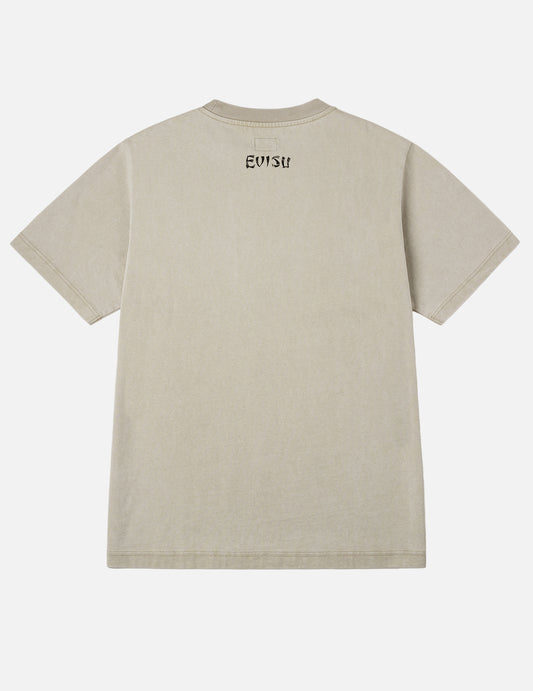 Hand-Drawn Seagull Print Relax Fit T-Shirt